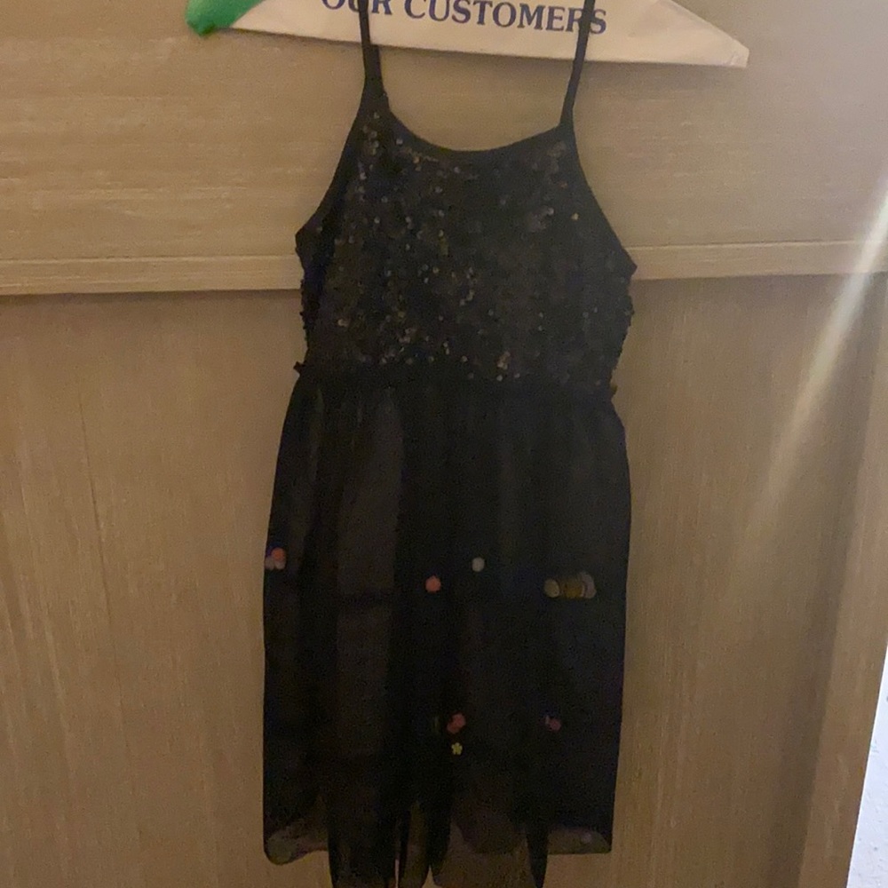 Black Sequin and Tulle Cat and Jack Dress Size 7/8